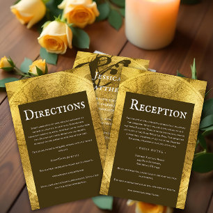 Carte D'accompagnement Mariage doré rustique