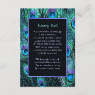 Carte D'accompagnement Mariage Drame Plume de Paon - Souhaitant un Bonheu