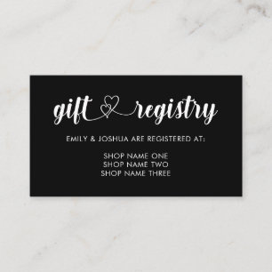 Carte D'accompagnement Mariage du registre des cadeaux Coeurs bloqués en
