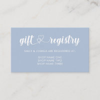Mariage du registre des cadeaux Dove Blue Interloc