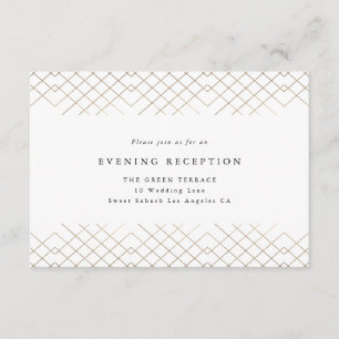 Carte D'accompagnement Mariage Élégance Or Blanc Diamant Géométrique Déco