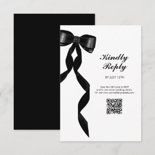 Carte D'accompagnement Mariage élégant au ruban noir