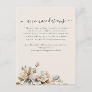 Carte D'accompagnement Mariage Élégant Bohème Vintage Floral de Fleurs Sa