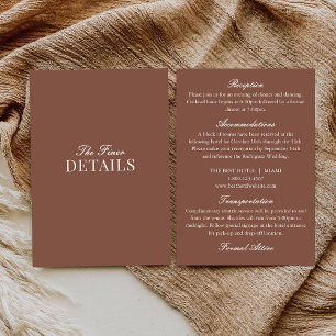Carte D'accompagnement Mariage Élégant Brun Ivoire Café au Chocolat de Vi