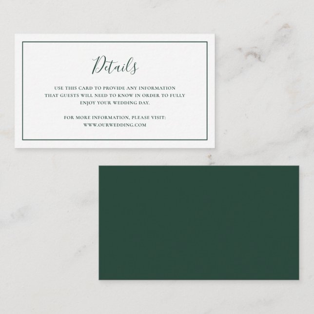Carte D'accompagnement Mariage élégant dans la forêt traditionnelle (Devant / Derrière)