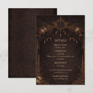 Carte D'accompagnement Mariage élégant gothique Halloween