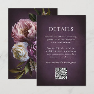 Carte D'accompagnement Mariage élégant maximaliste avec code QR floral vi