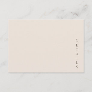 Carte D'accompagnement Mariage Élégant Minimaliste dans le Sable du Déser