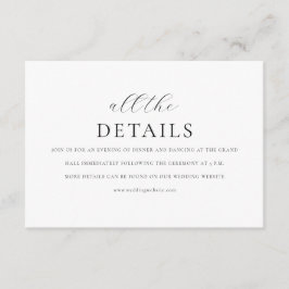 Carte D'accompagnement Mariage Élégant Minimaliste Moderne avec Détails d