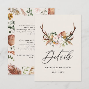 Carte D'accompagnement Mariage élégant rustique floral rose terracotta