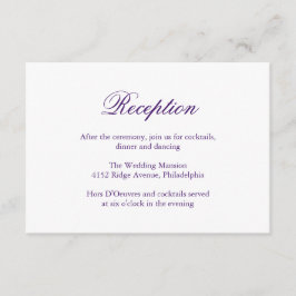 Carte D'accompagnement Mariage élégant traditionnel violet