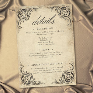 Carte D'accompagnement Mariage en cuir noir jusqu'à la mort