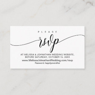 Carte D'accompagnement Mariage en ligne RSVP, Calligraphie moderne