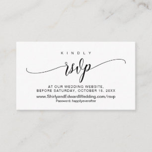 Carte D'accompagnement Mariage en ligne RSVP, Script noir moderne