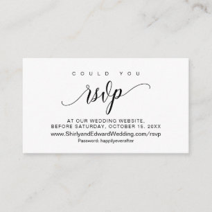 Carte D'accompagnement Mariage en ligne RSVP, Script noir moderne