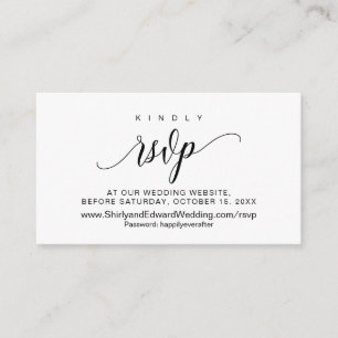 Carte D'accompagnement Mariage en ligne RSVP, Script noir moderne