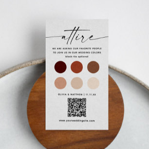 Carte D'accompagnement Mariage en terre cuite Attire + QR Code de la ro