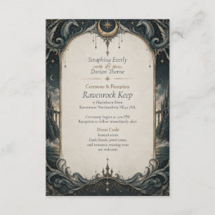 Carte D'accompagnement Mariage Fantastique de Royaume Sombre Gothique