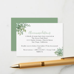 Carte D'accompagnement Mariage Feuille de l'Eucalyptus