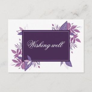 Carte D'accompagnement Mariage feuille mauve qui souhaite bien. Botanique