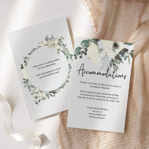 Carte D'accompagnement Mariage Fleur de Roses Blanc Ivoire