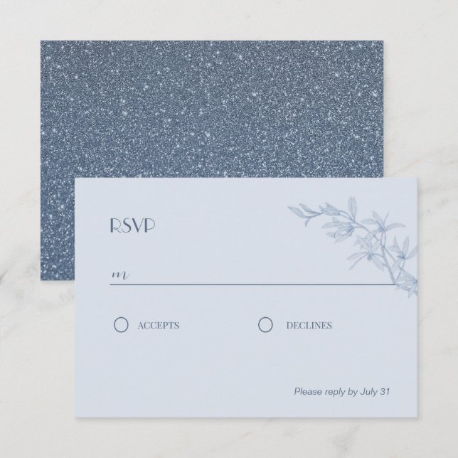 Carte D'accompagnement Mariage Fleur intemporel RSVP (Devant / Derrière)