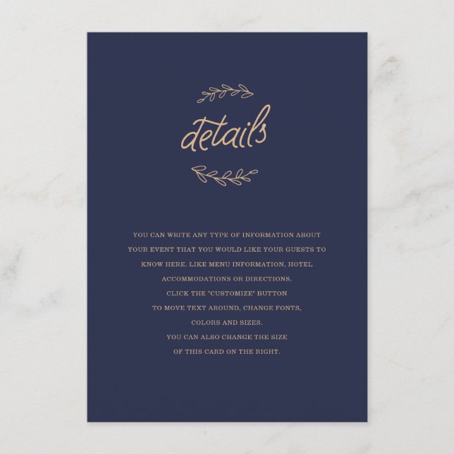 Carte D'accompagnement Mariage fleur sauvage (Devant)