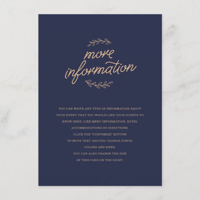 Carte D'accompagnement Mariage fleur sauvage (Devant)