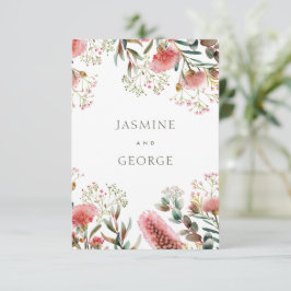 Carte D'accompagnement Mariage Fleur sauvage autochtone australien