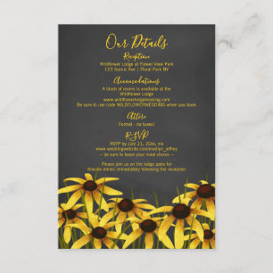 Carte D'accompagnement Mariage fleur sauvage Black Eyed Susan