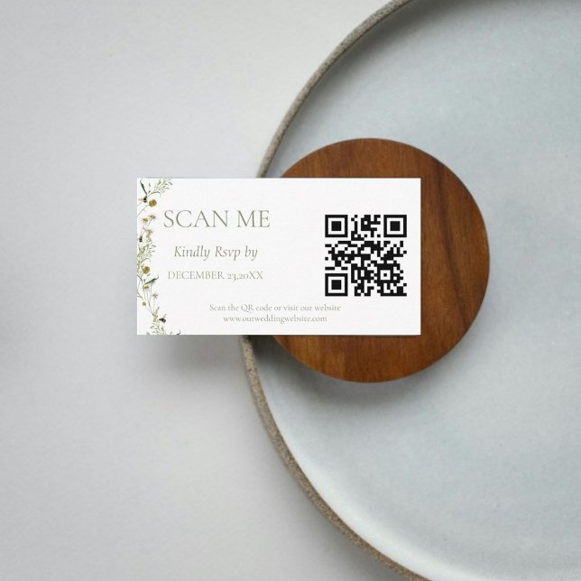 Carte D'accompagnement Mariage Fleur sauvage Boho Daisy Beidge (Créateur téléchargé)