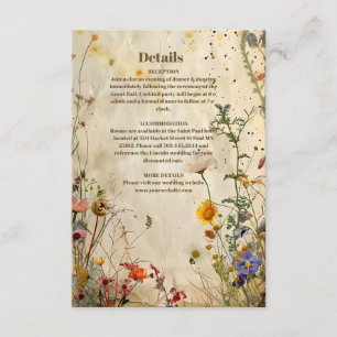 Carte D'accompagnement Mariage Fleur sauvage Boho Fall