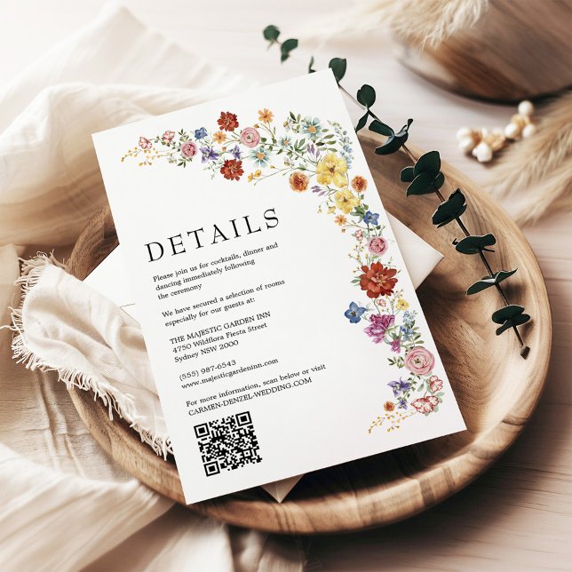 Carte D'accompagnement Mariage Fleur sauvage du Jardin lumineux Détails (Créateur téléchargé)