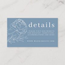 Mariage Floral bleu Dusty moderne et élégant Détai