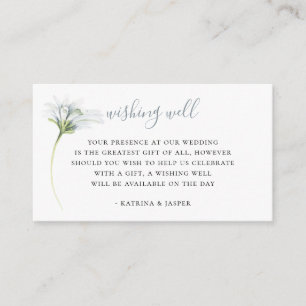 Carte D'accompagnement Mariage floral bleu poussiéreux qui souhaite bien