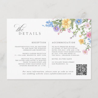 Carte D'accompagnement Mariage Floral de Jardin Orné de Pastel Doux de Pr