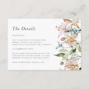 Carte D'accompagnement Mariage floral de printemps