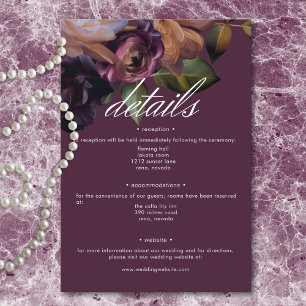 Carte D'accompagnement Mariage Floral Élégant Bourgeois Classique