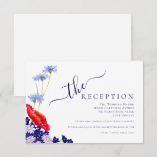 Carte D'accompagnement Mariage floral Élégant été de la marine moderne bl