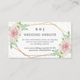 Carte D'accompagnement Mariage Floral Géométrique Chic avec Feuille d'Or
