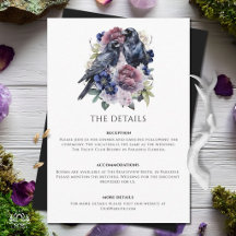 Mariage Floral Gothique Violet Aquarelle Corbeaux