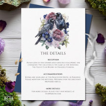 Mariage Floral Gothique Violet Aquarelle Corbeaux