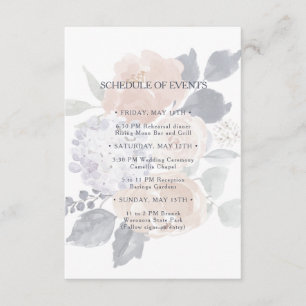 Carte D'accompagnement Mariage floral rustique simple Calendrier des évén