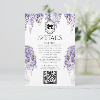 Carte D'accompagnement Mariage Florales Élégantes Régence Détails Antiqu