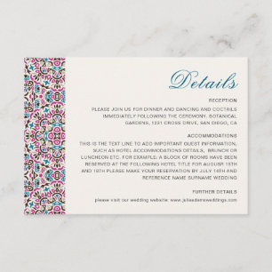 Carte D'accompagnement Mariage géométrique en treillis marocain