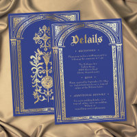 Mariage gothique bleu or médiéval jusqu'à la mort