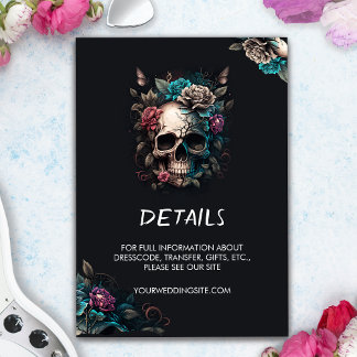 Carte D'accompagnement Mariage gothique du tatouage au crâne