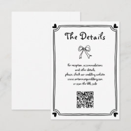 Carte D'accompagnement Mariage griffé mignon noir et blanc