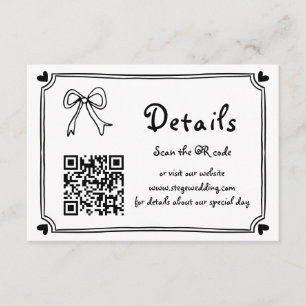 Carte D'accompagnement Mariage griffé noir et blanc
