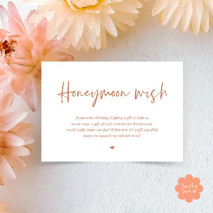 Carte D'accompagnement Mariage Honeymoon Wish Fund Cash